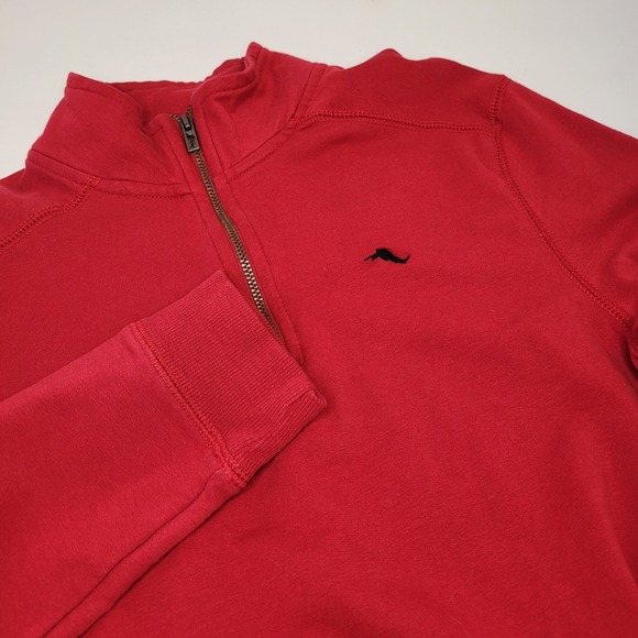 Tommy Bahama Sweatshirt Boys L 10‎ 12 Red 1/4 Zip Pullover Embroidered Logo - Picture 1 of 6